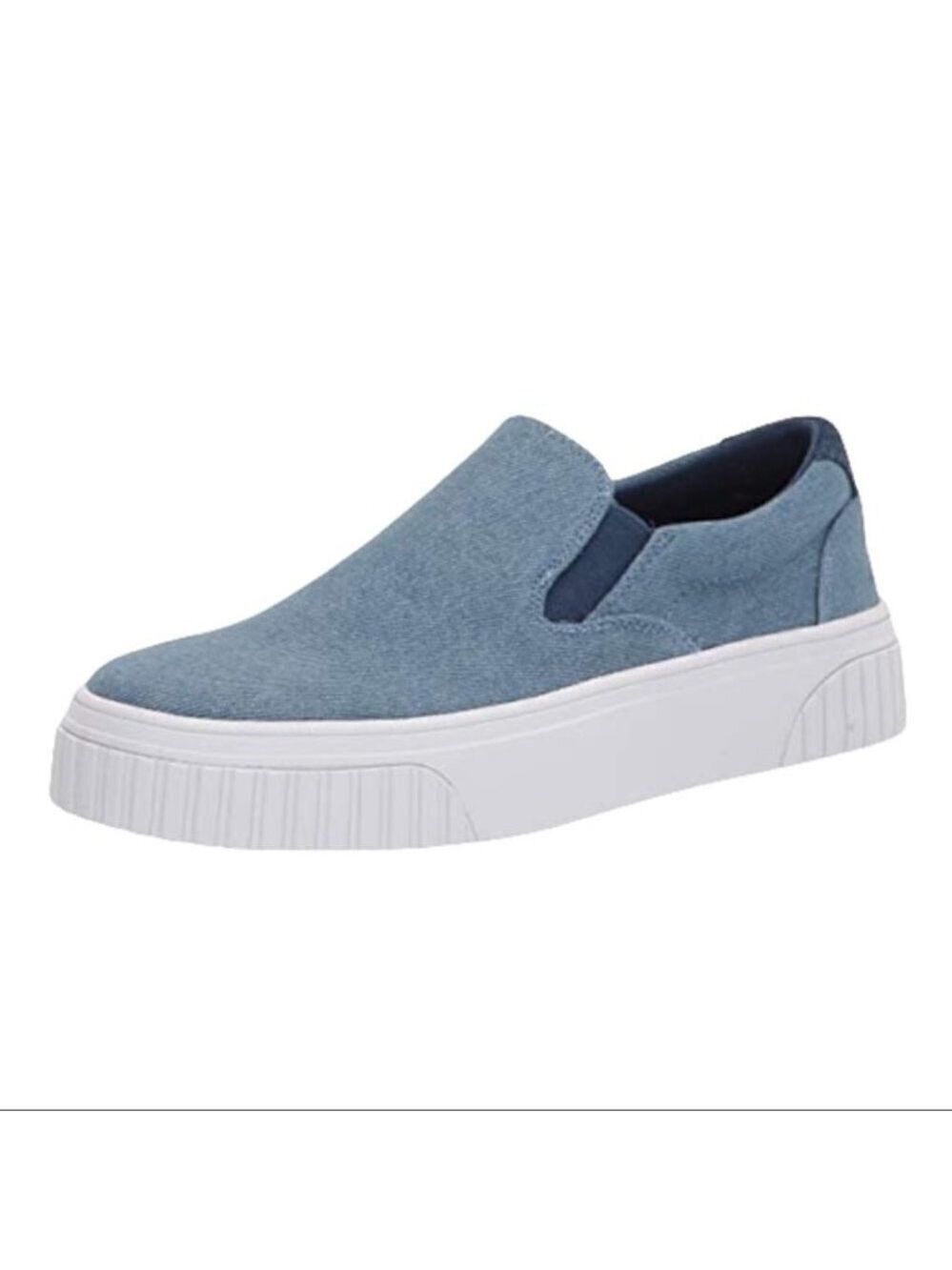 nine West "Dally" Blue Slip On Platform Sneaker Shoes Casual Women Sz 5.5
